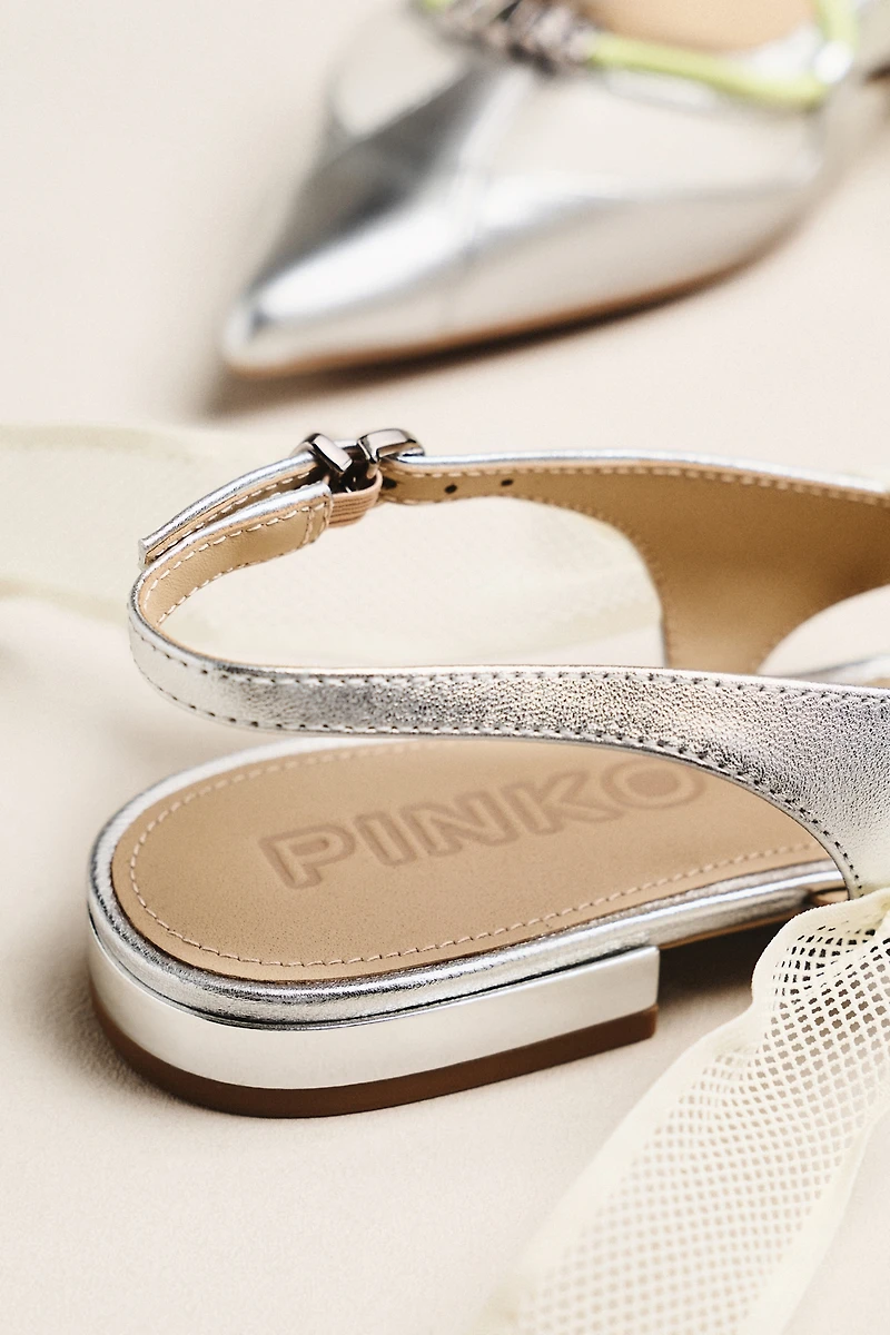 PINKO Gianira 30 Pointed Toe Slingback Flats