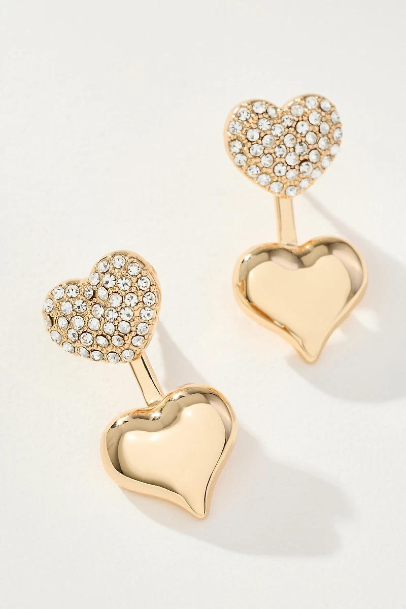 Crystal Heart Drop Earrings