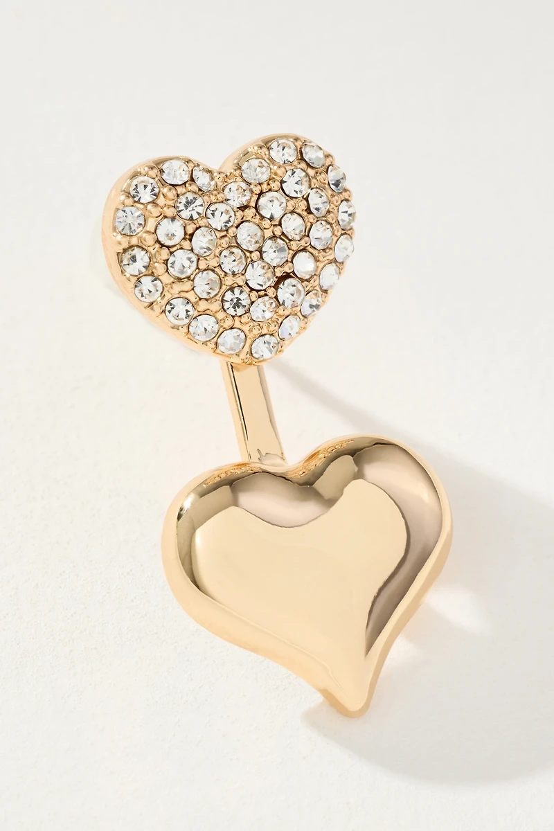 Crystal Heart Drop Earrings