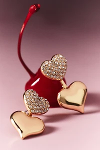 Crystal Heart Drop Earrings