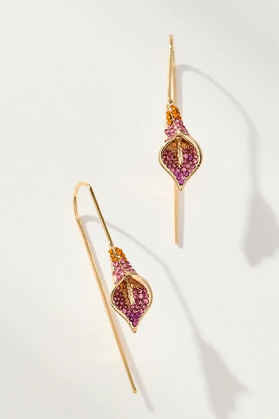 Crystal Petal Threader Earrings