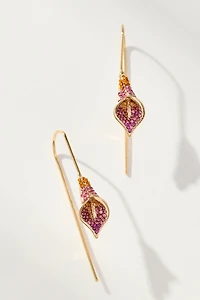 Crystal Petal Threader Earrings