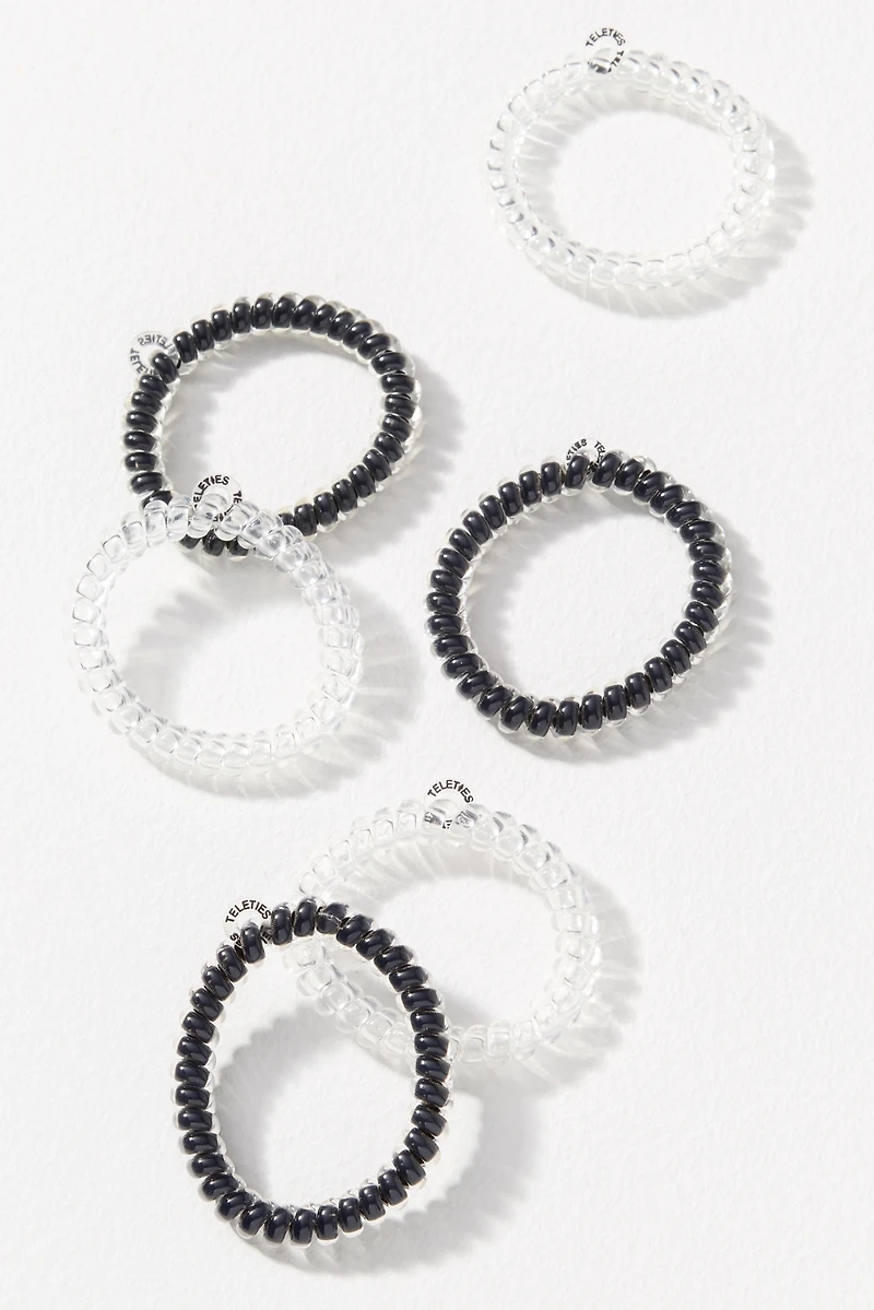 TELETIES Small Coil Hair Ties, Set of 6