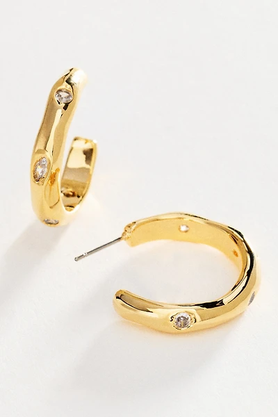 Crystal Inset Hoop Earrings