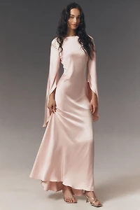 Elliatt Cecile Wide-Sleeve Satin Gown