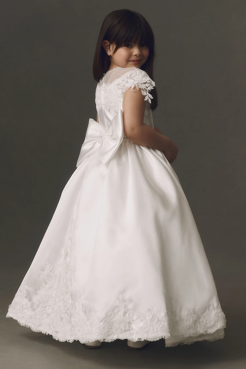 Princess Daliana Vintage Belted Flower Girl Ball Gown