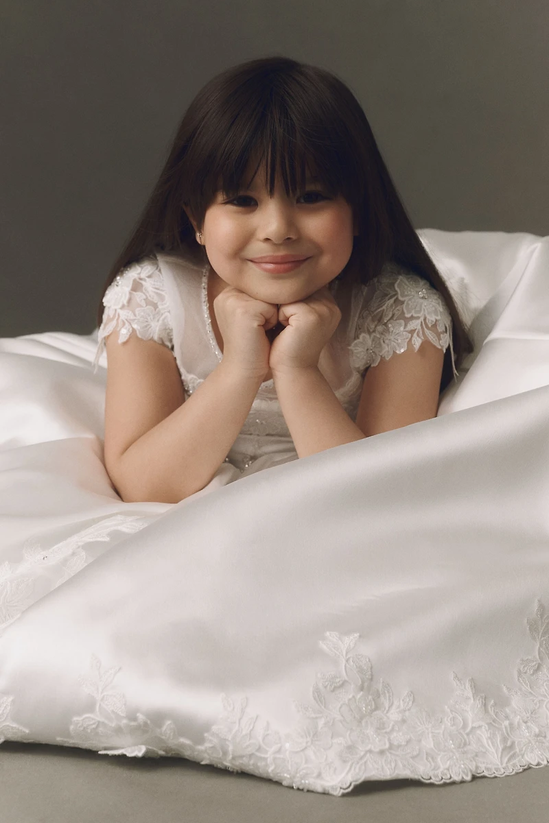 Princess Daliana Vintage Belted Flower Girl Ball Gown