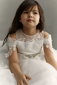 Princess Daliana Off-The-Shoulder Flower Girl Maxi Dress