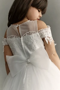 Princess Daliana Off-The-Shoulder Flower Girl Maxi Dress