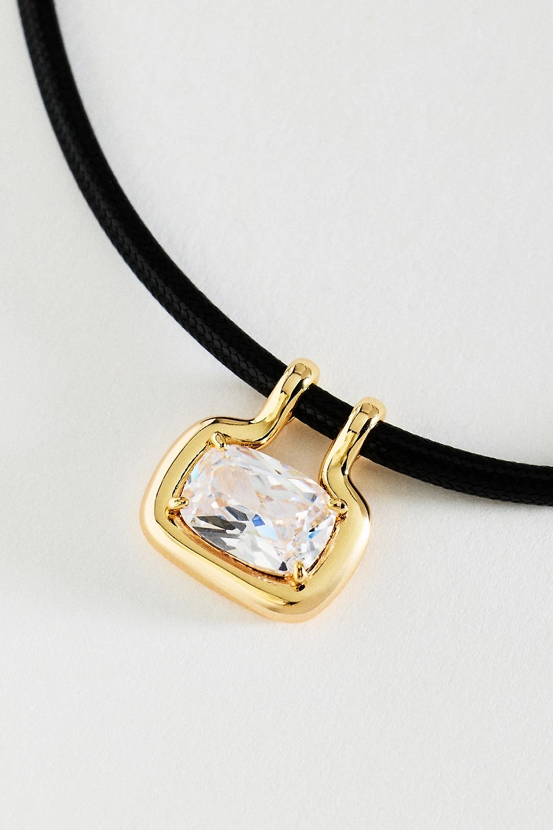 Gem Pendant Cord Necklace