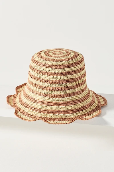 Freya Scalloped Stripe Bucket Hat