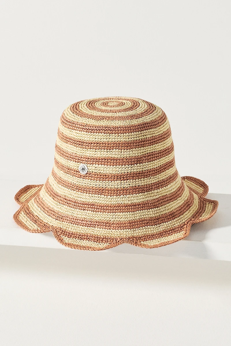 Freya Scalloped Stripe Bucket Hat