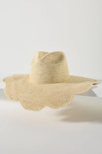 Freya Flat-Brim Raffia Rancher Hat