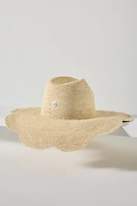 Freya Flat-Brim Raffia Rancher Hat
