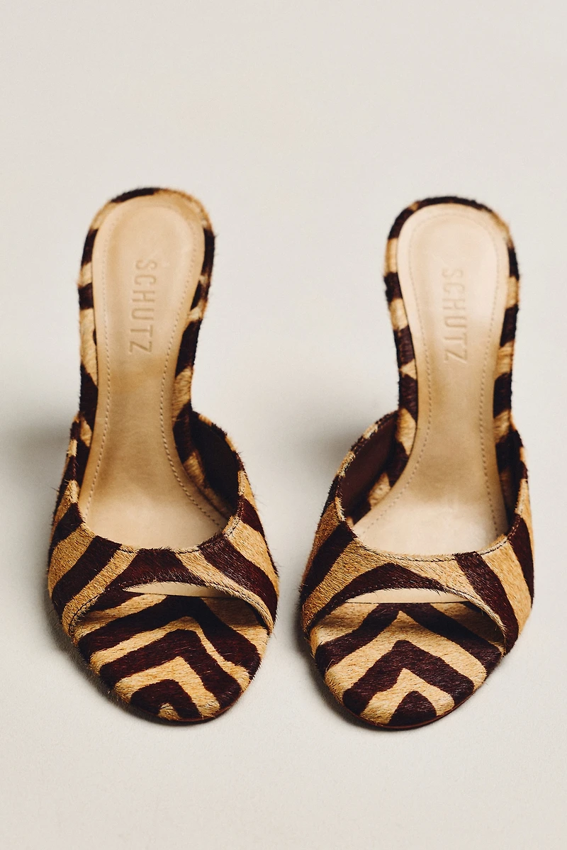 Schutz Clea Open-Toe Mule Heels