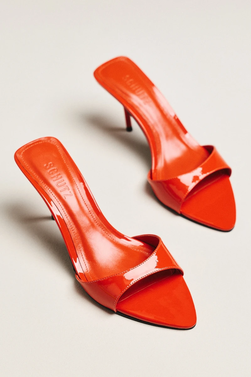 Schutz Elodie Open-Toe Mule Heels