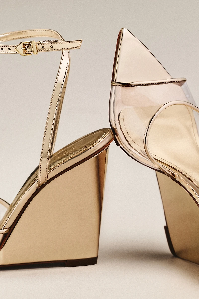 Schutz Elodie Pointed-Toe Wedge Sandals