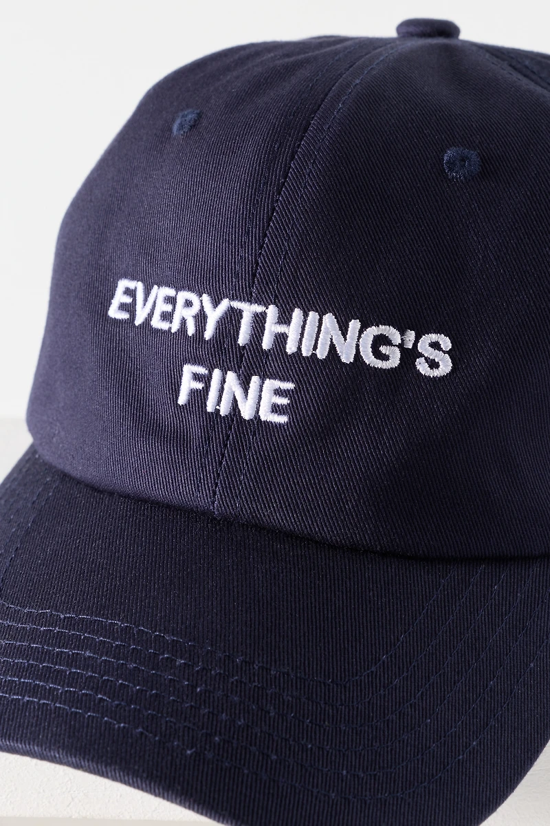 Intentionally Blank Everything's Fine Baseball Cap
