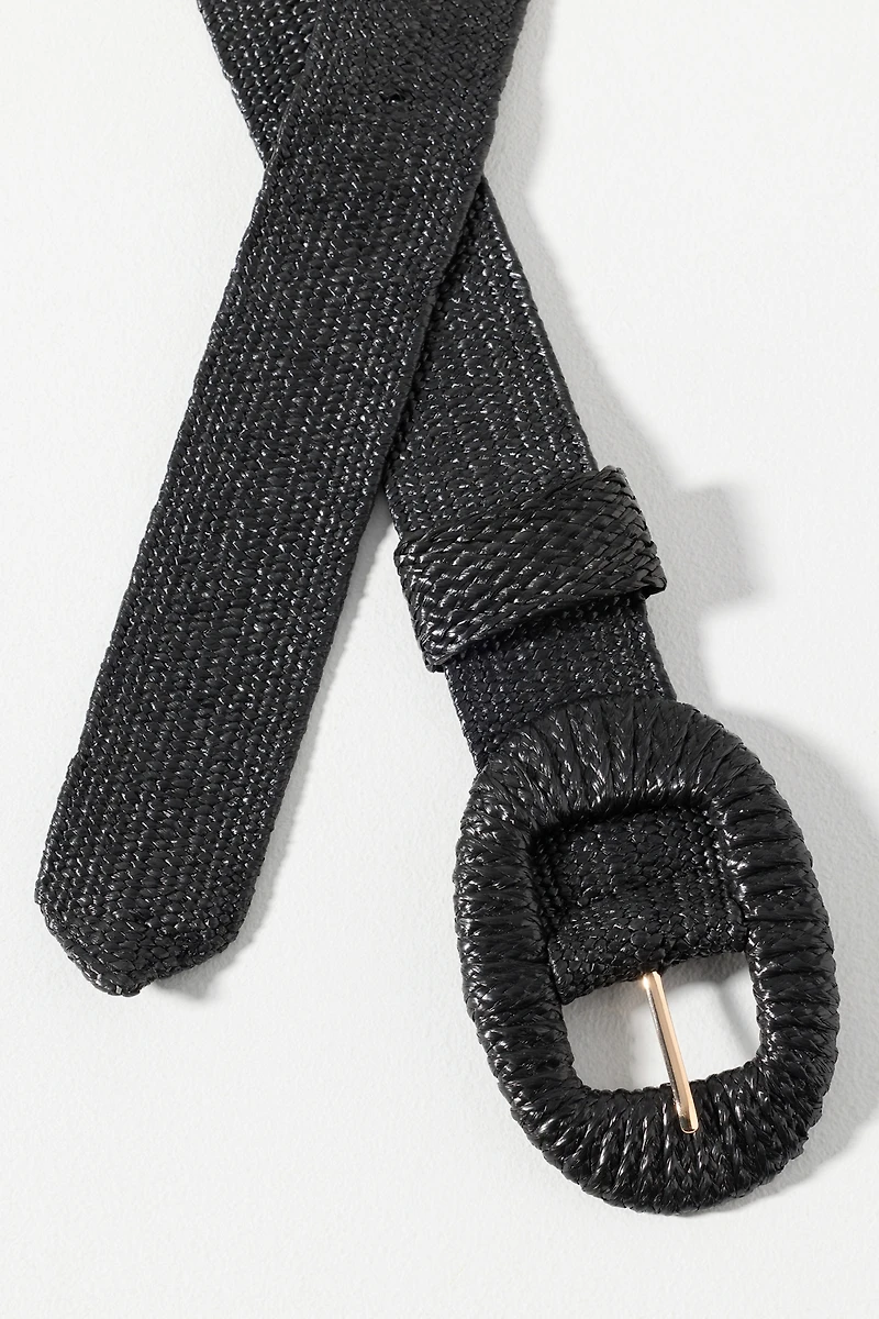 By Anthropologie Woven Oval Buckle Belt