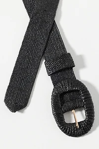 By Anthropologie Woven Oval Buckle Belt