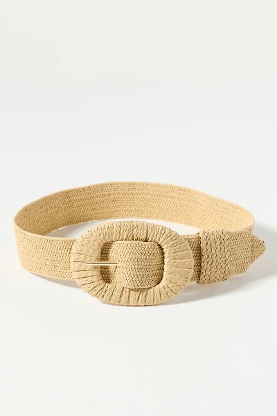 By Anthropologie Woven Oval Buckle Belt