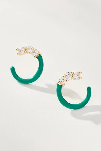 Contrast Crystal Hoop Earrings