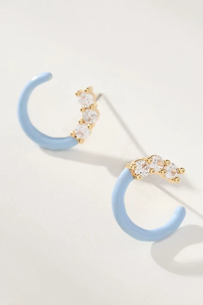 Contrast Crystal Hoop Earrings
