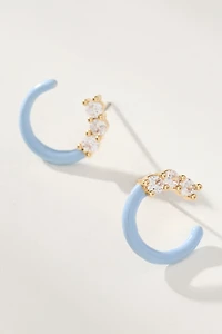 Contrast Crystal Hoop Earrings