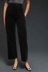 Maeve Colette Cropped Wide-Leg Corduroy Pants