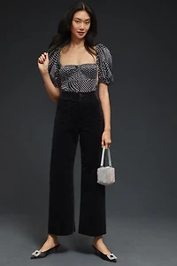 Maeve Colette Cropped Wide-Leg Corduroy Pants