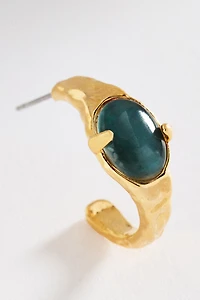 Mini Stone Hoop Earrings