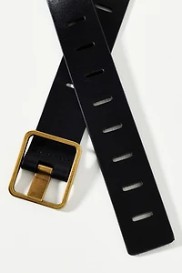 By Anthropologie Notched Square Buckle Belt