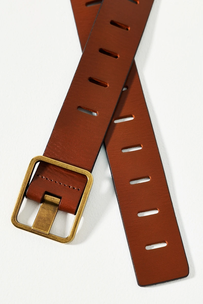 By Anthropologie Notched Square Buckle Belt