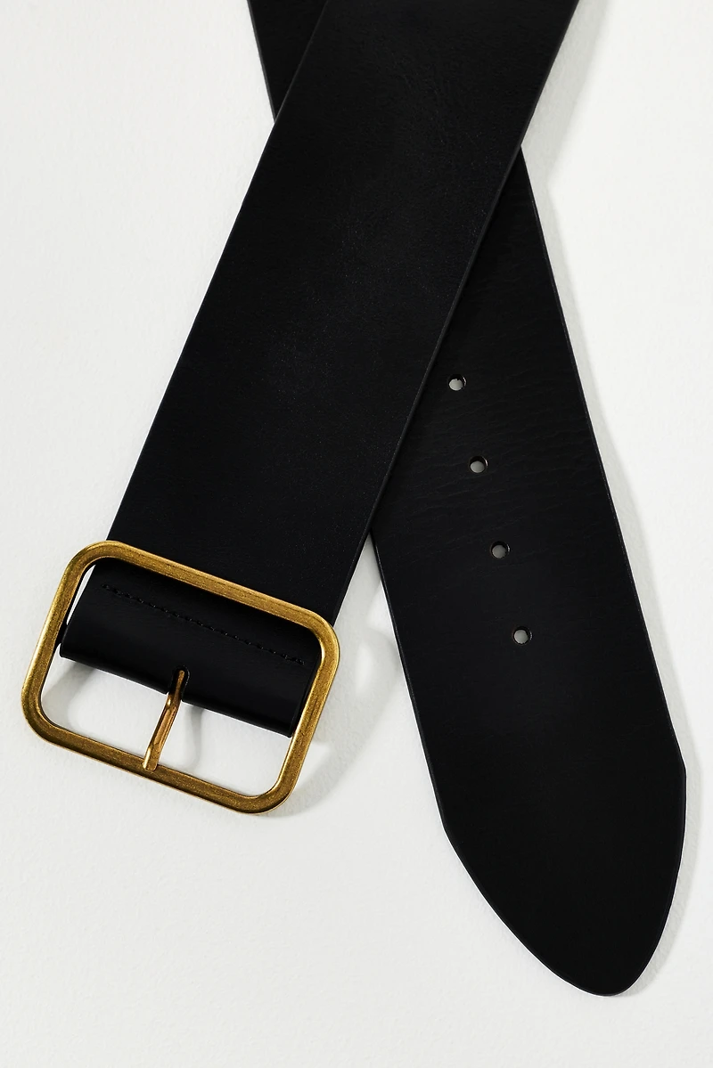 By Anthropologie Wide Square Buckle Belt