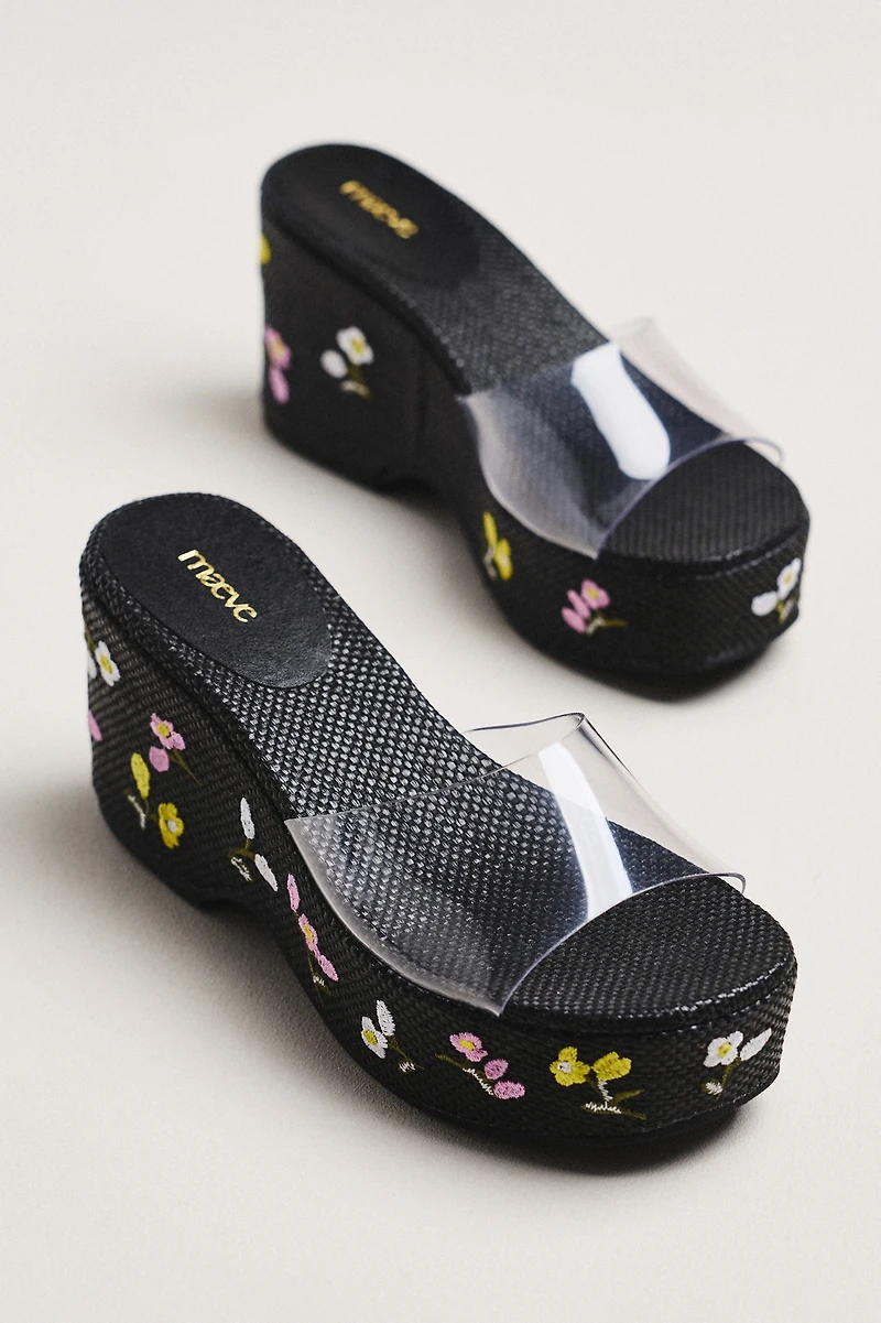 Maeve Embroidered PVC Platform Sandals