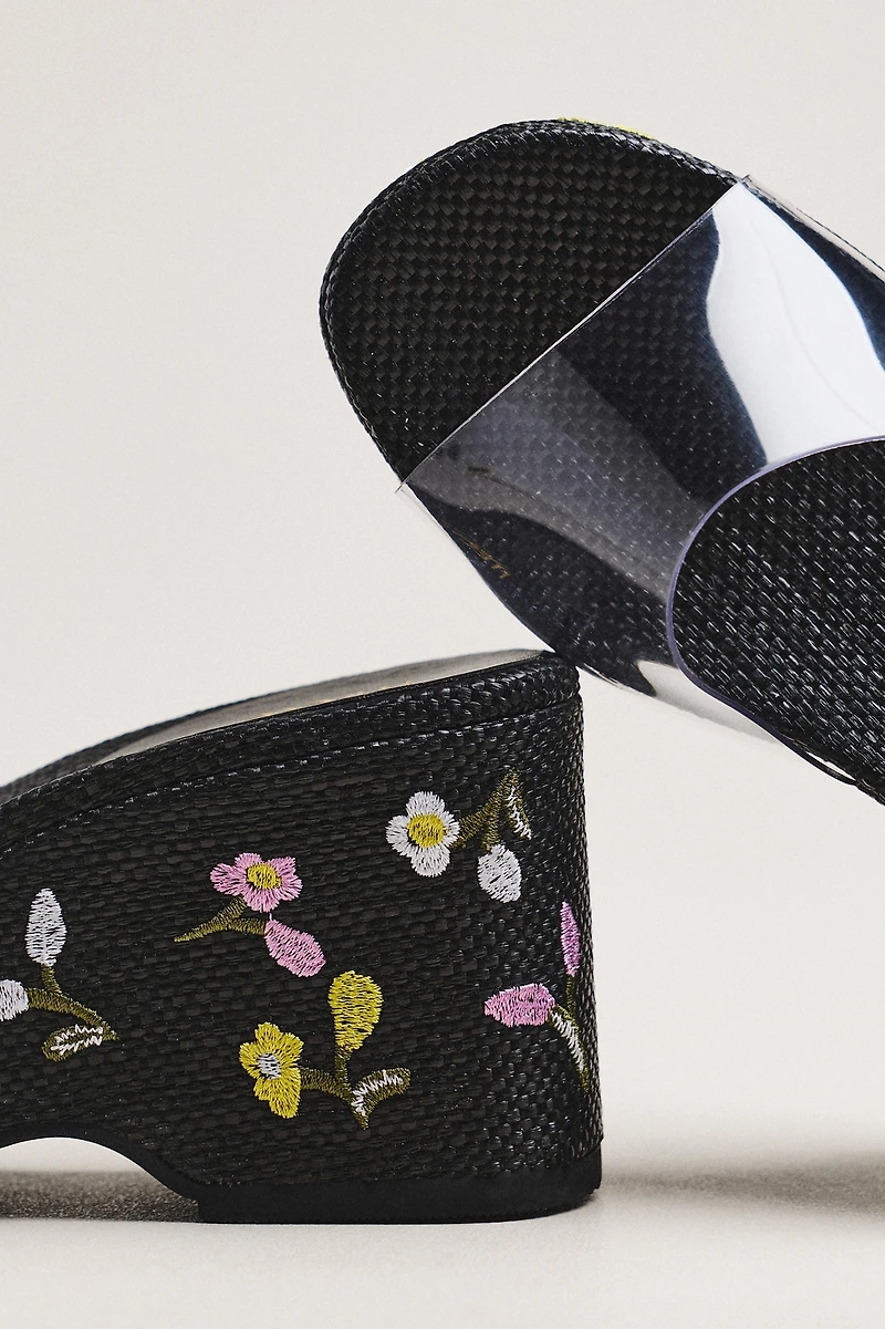 Maeve Embroidered PVC Platform Sandals