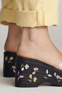 Maeve Embroidered PVC Platform Sandals
