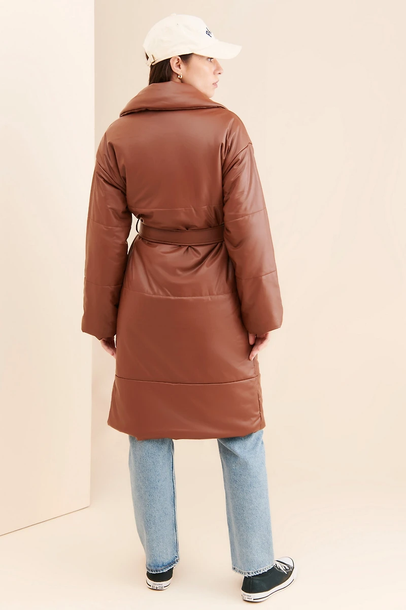 Avec Les Filles Vegan Leather Blanket Coat