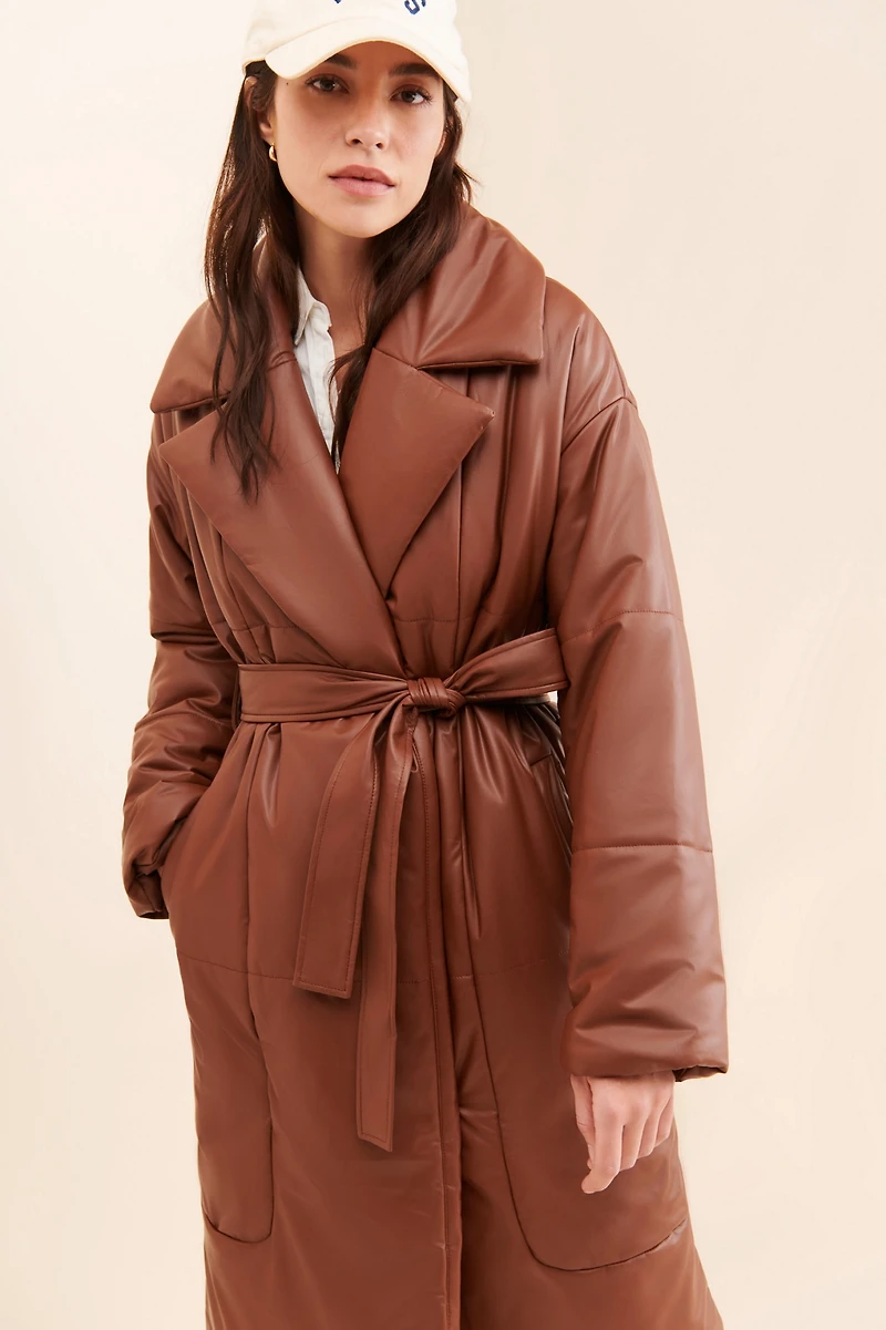 Avec Les Filles Vegan Leather Blanket Coat