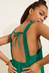 Celandine Sleeveless Smocked Open-Back Midi Dress