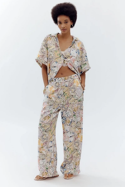 Maeve The Brooklin Wide-Leg Pull-On Pants: Printed Edition