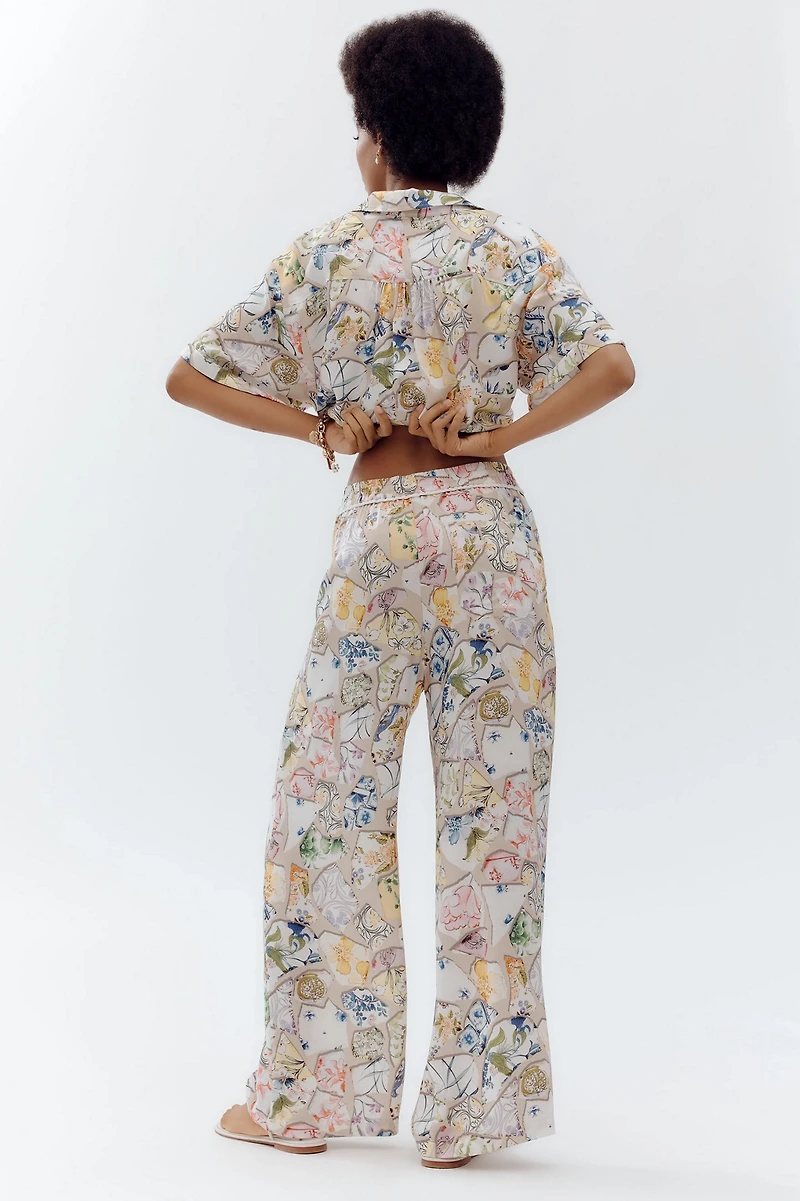 Maeve The Brooklin Wide-Leg Pull-On Pants: Printed Edition