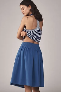 Maeve Bow Front Pleated Knee-Length Skirt