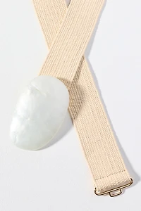 By Anthropologie Raffia Oval Buckle Belt