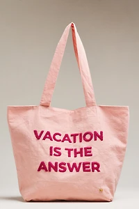 PQ Swim Vacation Script Tote Bag