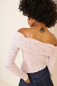 Hutch Knit Lace Fold Over Top