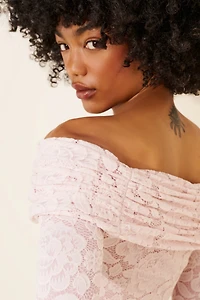 Hutch Knit Lace Fold Over Top