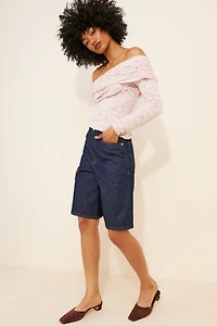 Hutch Knit Lace Fold Over Top