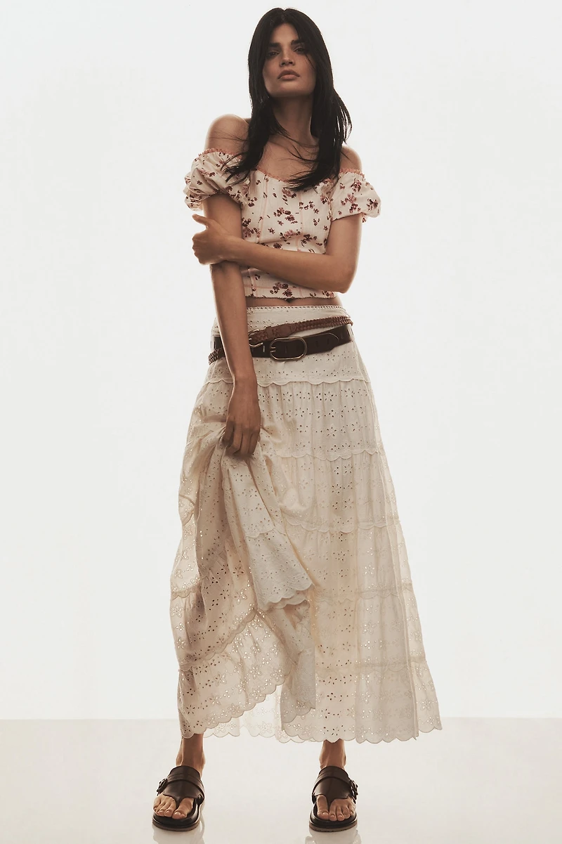 Puff-Sleeve Off-The-Shoulder Corset Top