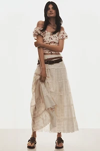 Puff-Sleeve Off-The-Shoulder Corset Top